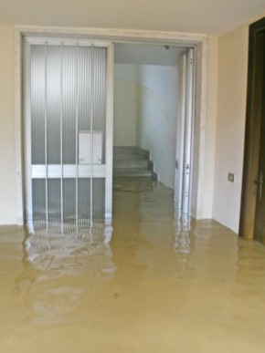 Water damage in house after flooding